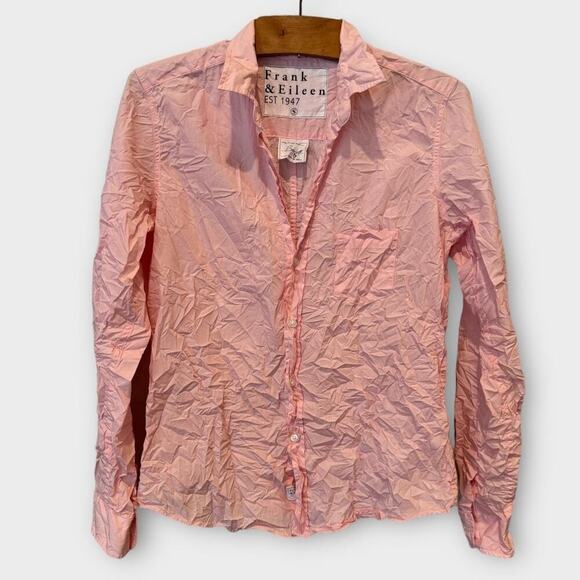 Frank & Eileen Barry Crinkle Button Down Shirt Size Small - Picture 1 of 7